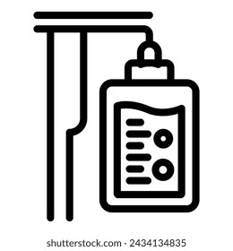 Blood package icon outline vector. Hospital care. Mask treatment slender