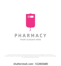 Blood Packed vector logo for Pharmacy on a white background