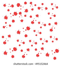 Blood pattern, Isolated On White Background