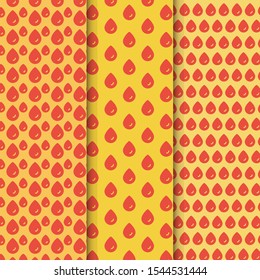blood pattern set on yellow background