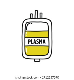blood plasma doodle icon, vector illustration 