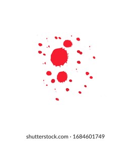 Blood platter on white background. Bloody Ink vector