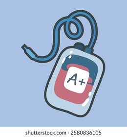 blood a plus donor pack with outline flat vector design