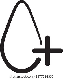 Ilustración del vector de sangre más icono. Donación del concepto de sanidad de la sangre
