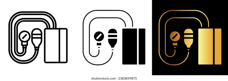 The Blood Pressure Cuff icon represents vital healthcare monitoring, emphasizing the importance of cardiovascular health and medical diagnostics.