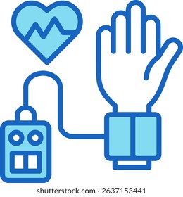 Blood Pressure Icon Blue Vector Illustration
