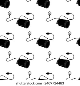 Blood Pressure Icon Seamless Pattern, Blood Pressure Measurement Icon Vector Art Illustration
