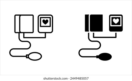 Blood pressure icon set vector sign and symbol isolated on white background