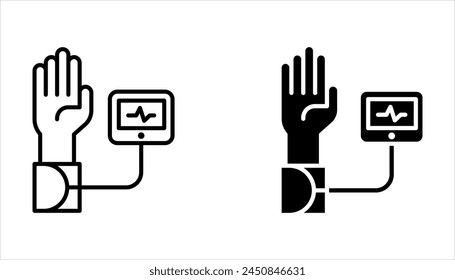 Blood pressure icon set vector sign and symbol isolated on white background