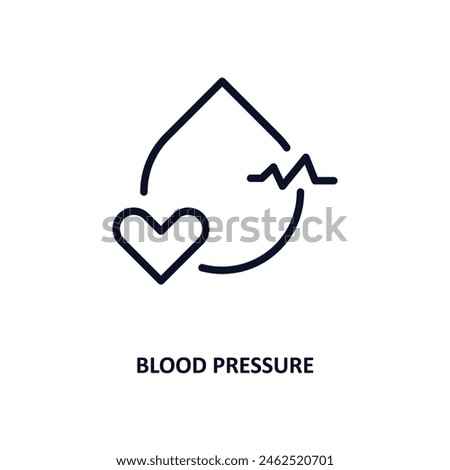blood pressure icon. Thin line blood pressure icon from medical collection. Outline vector isolated on white background. Editable blood pressure symbol can be used web and mobile