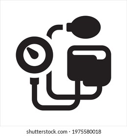 Blood pressure kit icon, vector and glyph