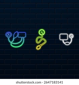 Gráfico de Vector del kit de presión arterial. estilo de neón. hermoso diseño y Vector totalmente editable para el Web de medios impresos.
