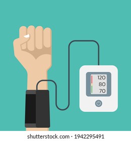 Blood Pressure Measuring Concept Arm Blood Stock Vector (Royalty Free ...