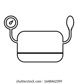 Blood pressure measuring device Tonometer apparatus Sphygmometer Aneroid Spygmos icon outline black color vector illustration flat style image