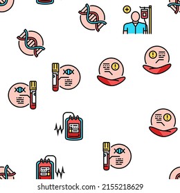 Blood Pressure Measuring Gadget Vector Seamless Pattern Thin Line Illustration