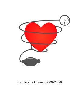 Blood pressure measuring isolated. Vector 
