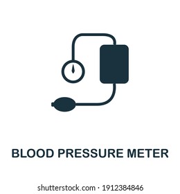 Blood Pressure Meter Icon. Monocrome Element From Medical Services Collection. Blood Pressure Meter Icon For Banners, Infographics And Templates.