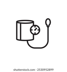 Blood pressure meter icon Thin line flat illustration