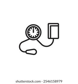 Blood Pressure Meter thin line vector icon