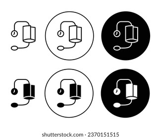 Blood Pressure Meter vector icon set in black color. Suitable for apps and website UI designs