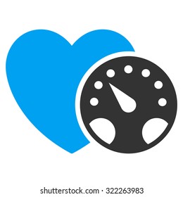 Blood Pressure Meter vector icon. Style is bicolor flat symbol, blue and gray colors, rounded angles, white background.