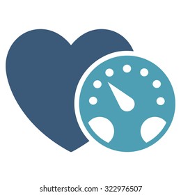 Blood Pressure Meter vector icon. Style is bicolor flat symbol, cyan and blue colors, rounded angles, white background.