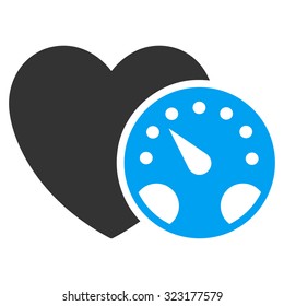 Blood Pressure Meter vector icon. Style is bicolor flat symbol, blue and gray colors, rounded angles, white background.
