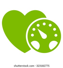 Blood Pressure Meter vector icon. Style is flat symbol, eco green color, rounded angles, white background.