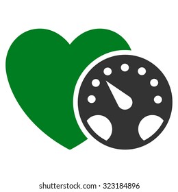 Blood Pressure Meter vector icon. Style is bicolor flat symbol, green and gray colors, rounded angles, white background.