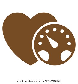 Blood Pressure Meter vector icon. Style is flat symbol, brown color, rounded angles, white background.