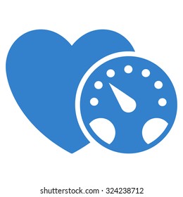 Blood Pressure Meter vector icon. Style is flat symbol, cobalt color, rounded angles, white background.