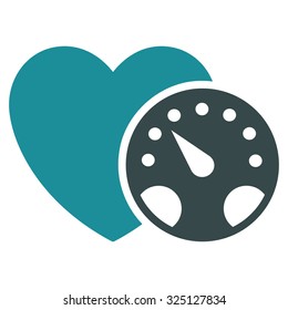 Blood Pressure Meter vector icon. Style is bicolor flat symbol, soft blue colors, rounded angles, white background.