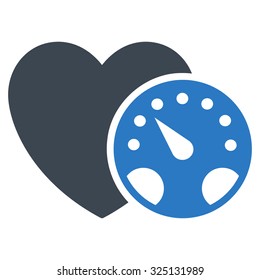 Blood Pressure Meter vector icon. Style is bicolor flat symbol, smooth blue colors, rounded angles, white background.