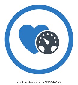 Blood Pressure Meter vector icon. Style is bicolor flat rounded symbol, smooth blue colors, rounded angles, white background.