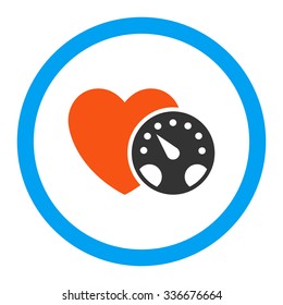 Blood Pressure Meter vector icon. Style is flat rounded symbol, bright colors, rounded angles, white background.