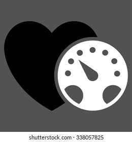 Blood Pressure Meter vector icon. Style is bicolor flat symbol, black and white colors, rounded angles, gray background.