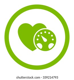 Blood Pressure Meter vector icon. Style is flat rounded symbol, eco green color, rounded angles, white background.