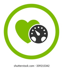 Blood Pressure Meter vector icon. Style is bicolor flat rounded symbol, eco green and gray colors, rounded angles, white background.