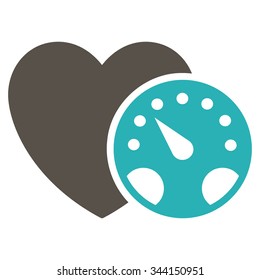 Blood Pressure Meter vector icon. Style is bicolor flat symbol, grey and cyan colors, rounded angles, white background.