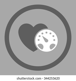 Blood Pressure Meter vector icon. Style is bicolor flat rounded symbol, dark gray and white colors, rounded angles, silver background.