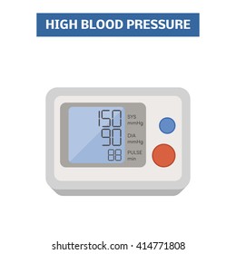 Blood pressure meter. Vector image of an electronic blood pressure gauge