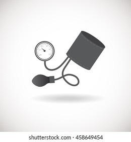 Blood Pressure Monitor Icon. Vector Illustration Of Medical Monitor Device