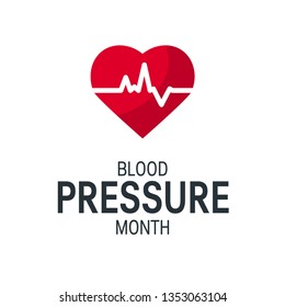 Blood pressure month concept. Simple design in flat style, vector