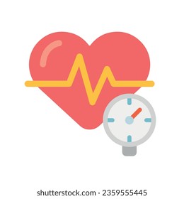 Icono vectorial de presión arterial sobre fondo blanco. Icono de vector plano en estilo de dibujo animado. Signo de símbolo de la moderna colección médica y de salud para el concepto móvil y el diseño de aplicaciones web.