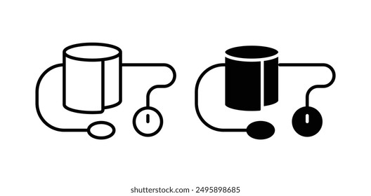 Icono de Vector de presión arterial en color negro.