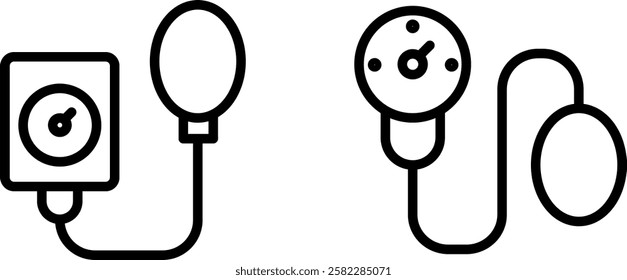 Blood Pressure Vector Icon Set – Health Monitoring and Medical Care Designs