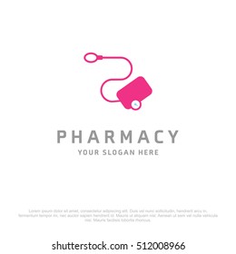 Blood Pressure vector logo for Pharmacy on a white background