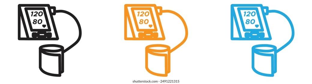 Blood pressure vector logo set collection for web app ui
