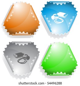 Blood pressure. Vector sticker.