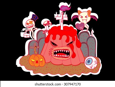 blood pudding cartoon vector